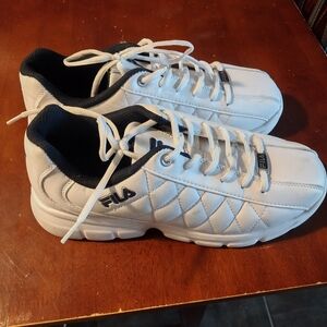 Fila Men's Quilted White and Black Sneakers